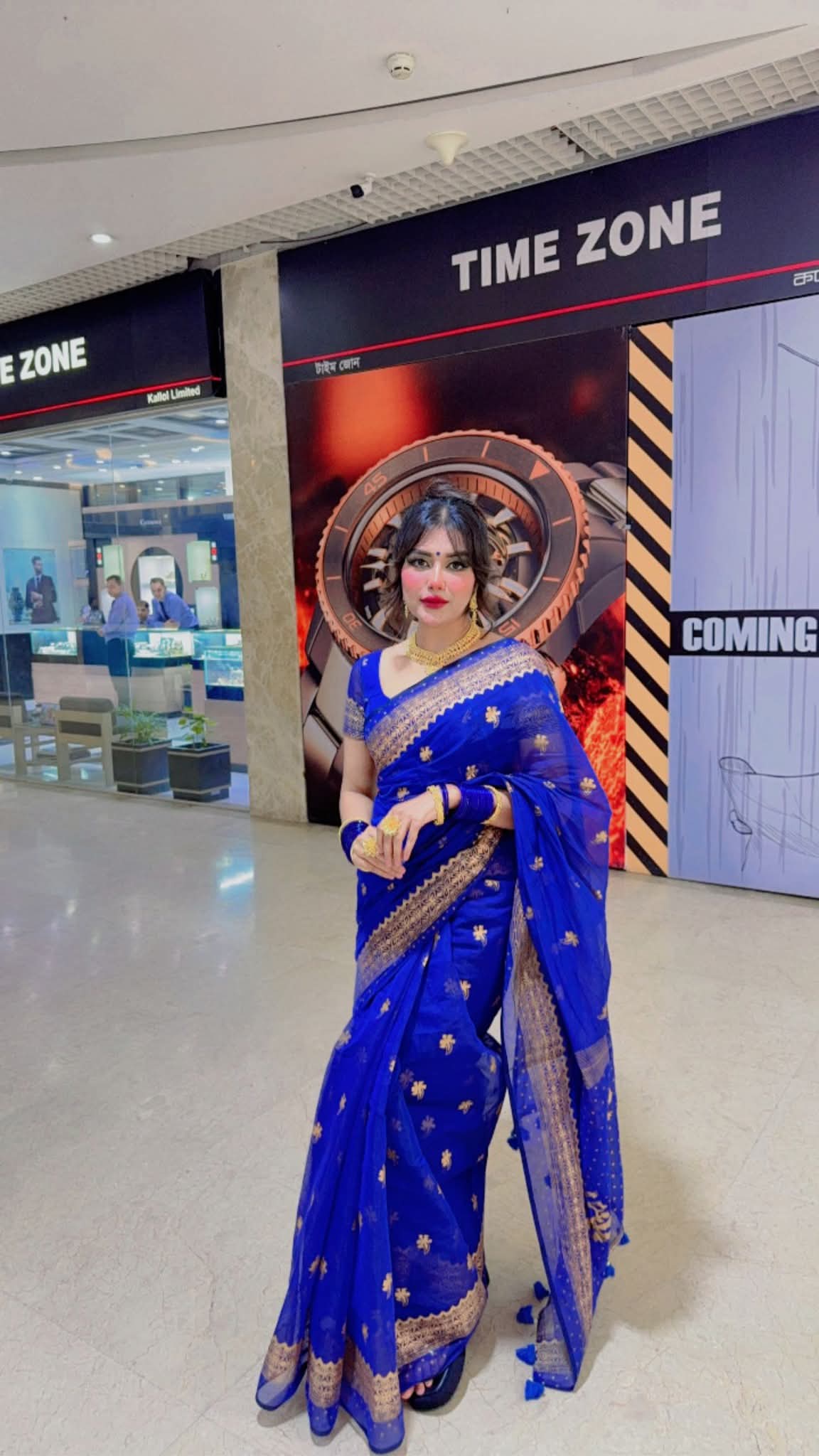 Semi Moslin Sharee with Blouse Piece ছবি 6