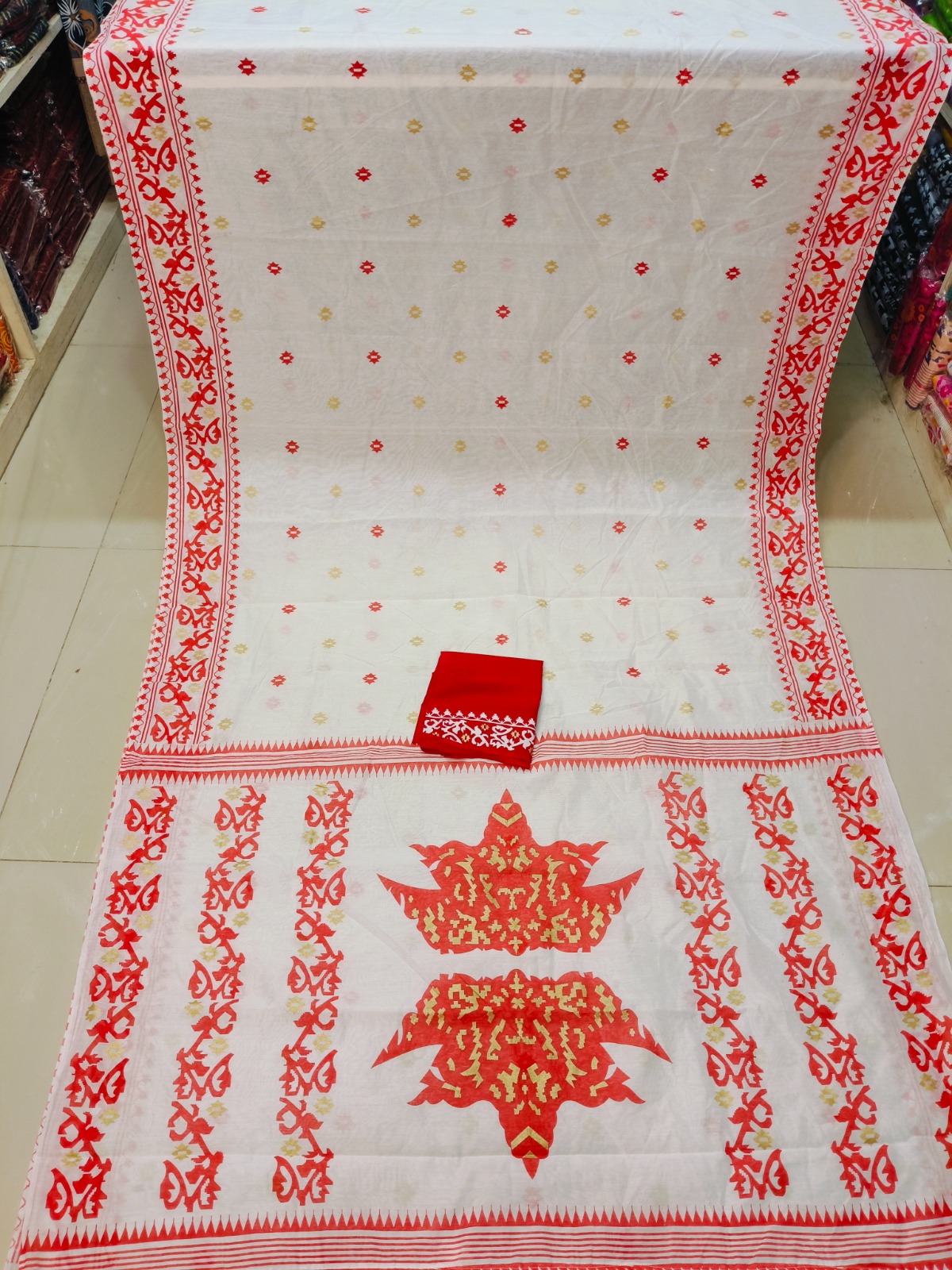 Half Silk Sharee with Blouse Piece ছবি 3