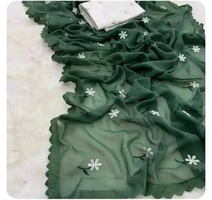 Georgette Sharee With Blouse Piece