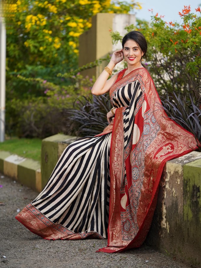 Digital Print Silk Sharee ছবি 3