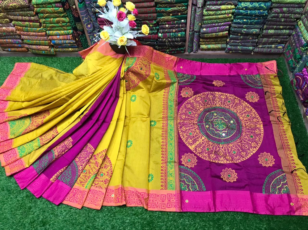 এমব্রয়ডাড়ী ধুপিয়ানসিল্ক শাড়ী ছবি 6