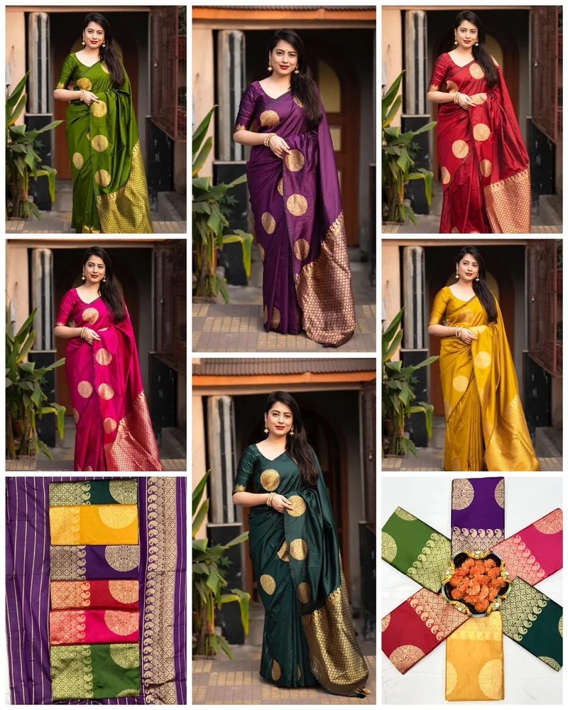 Silk Sharee with Blouse Piece ছবি 7