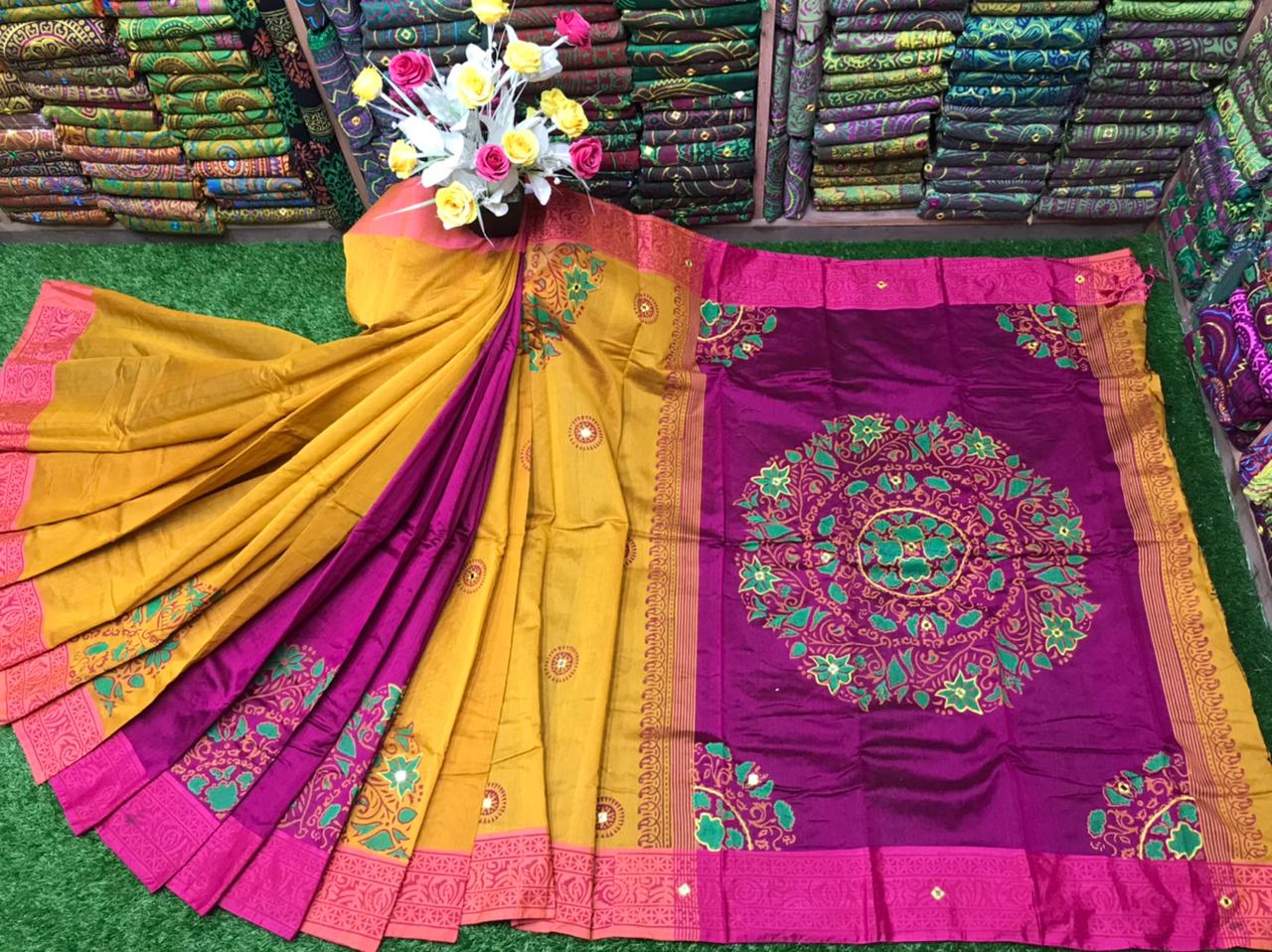 এমব্রয়ডাড়ী ধুপিয়ানসিল্ক শাড়ী ছবি 5