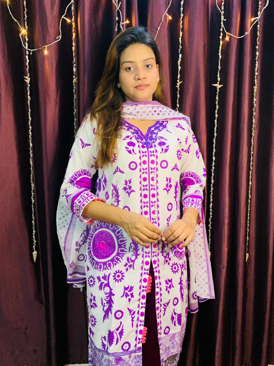 Coton dress whith skin print ছবি 7