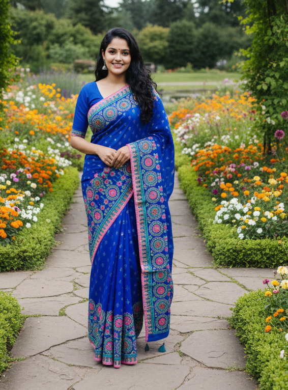 Premium Silk Boutique Skin Print Shari ছবি 8