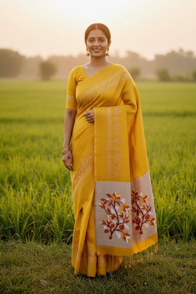 Cotton Sharee with Blouse Piece ছবি 8