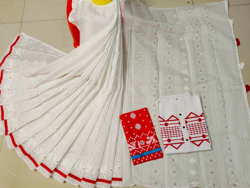 Sharee Panjabi Couple with Blouse Piece ছবি 9