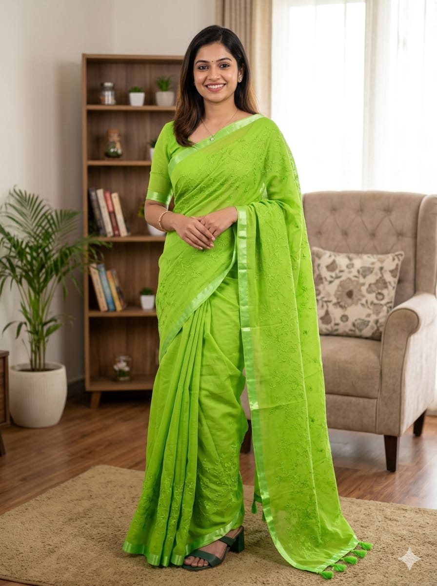 Embroidery Premium Half Silk Sharee ছবি 5