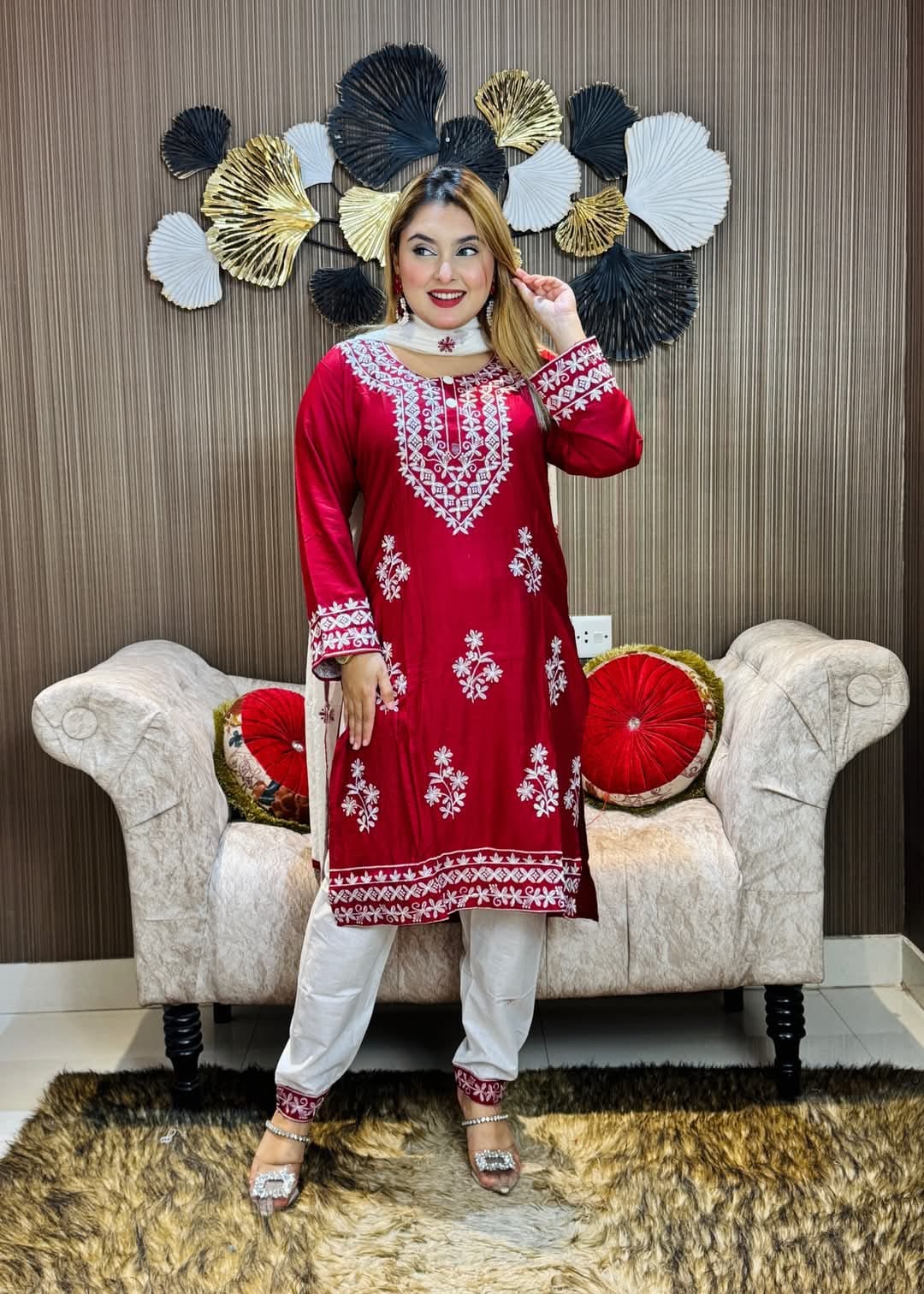 Embroidery Cotton Three Piece ছবি 5