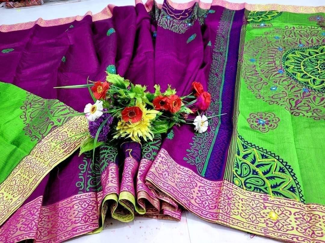 এমব্রয়ডাড়ী ধুপিয়ানসিল্ক শাড়ী ছবি 16
