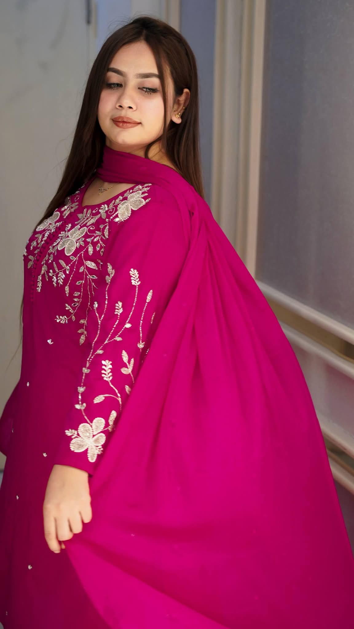 Rayon cotton dress full set Embroidery ছবি 4