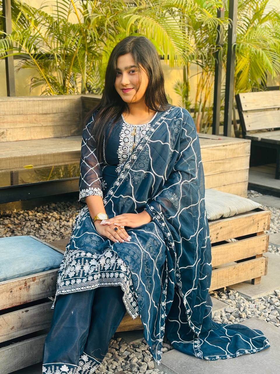 Georgette Embroidery Four Piece ছবি 3