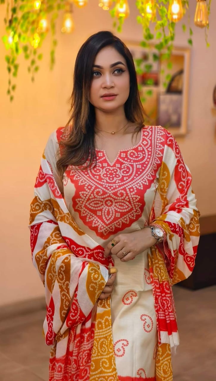 লিলেন থ্রি পিস ছবি 10