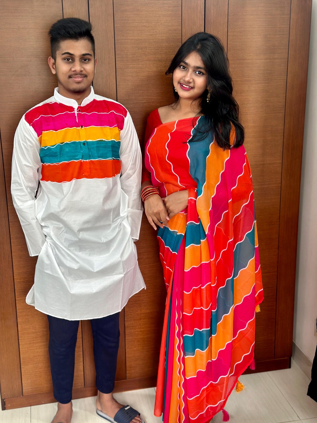 Georgette Sharee and Panjabi Couple Set ছবি 2