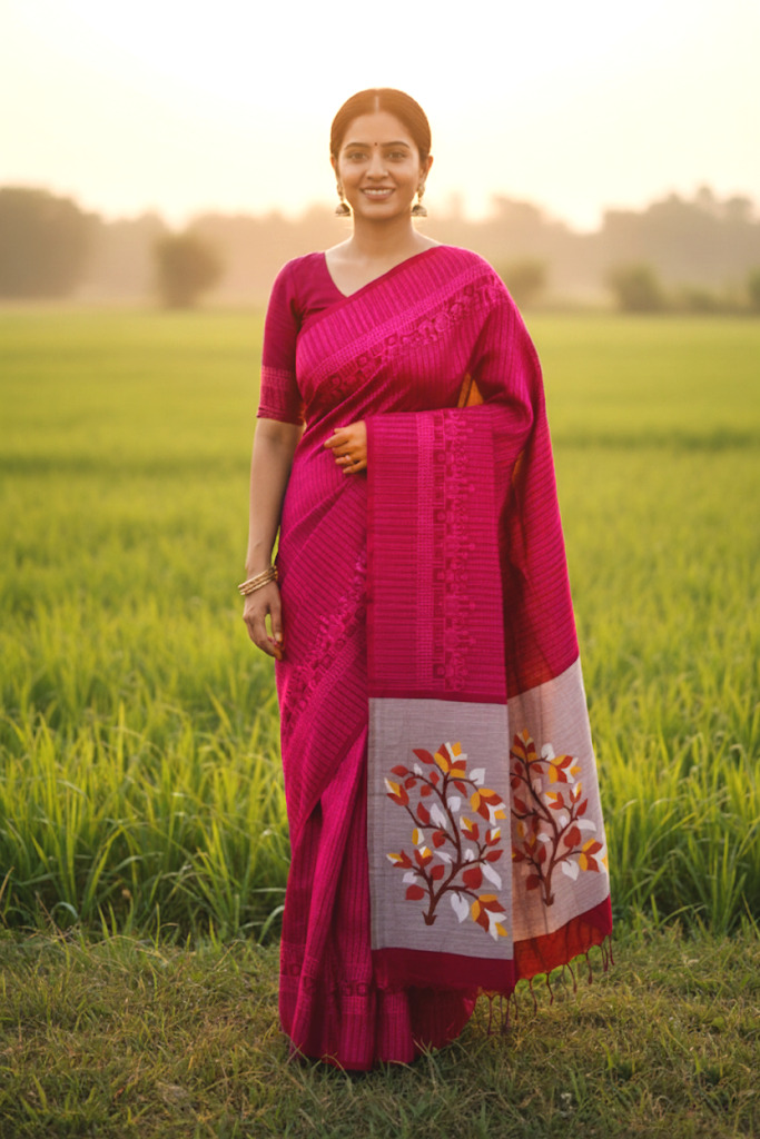 Cotton Sharee with Blouse Piece ছবি 7