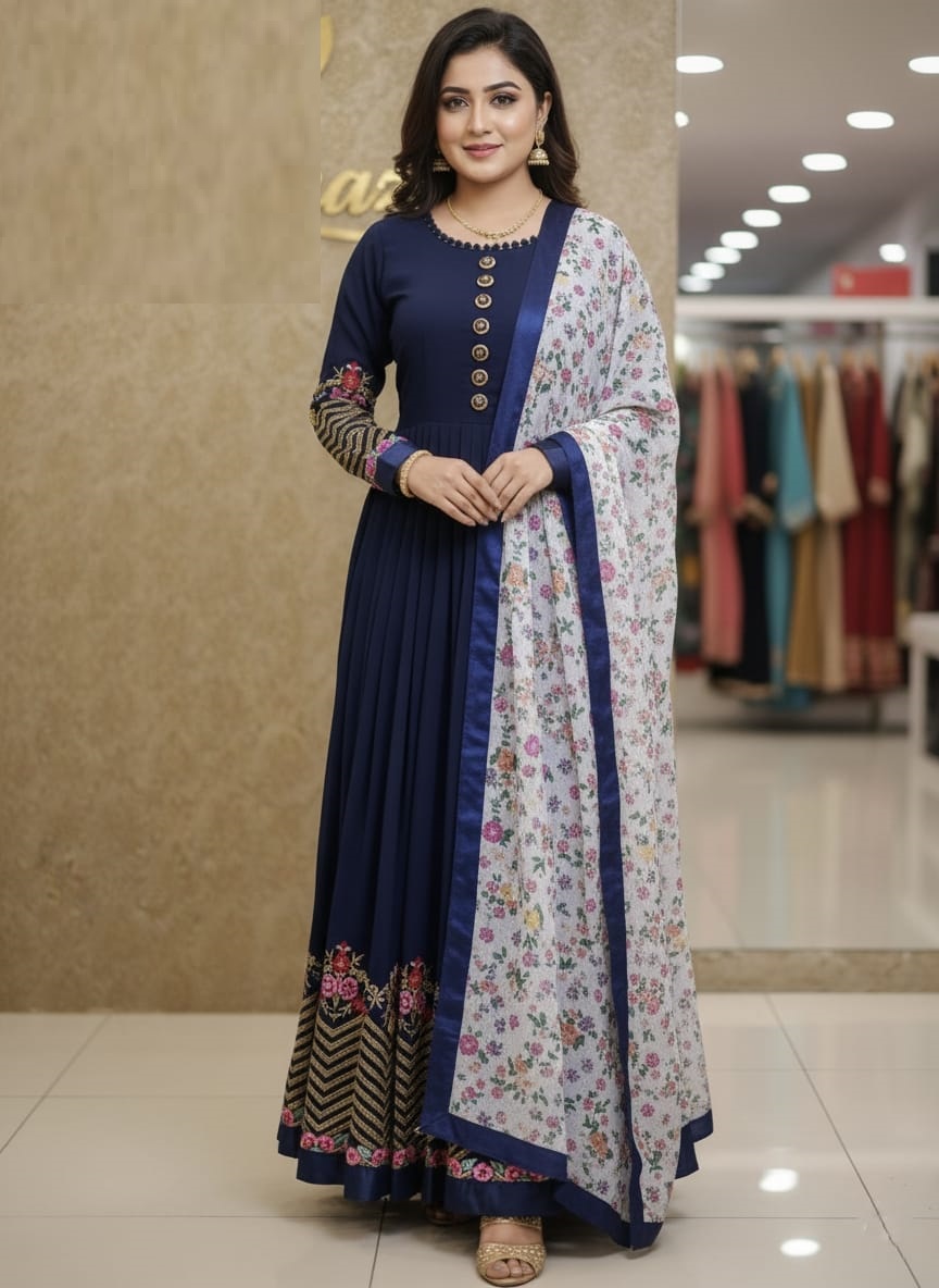 Jorjet Embroidery Party Dress ছবি 3