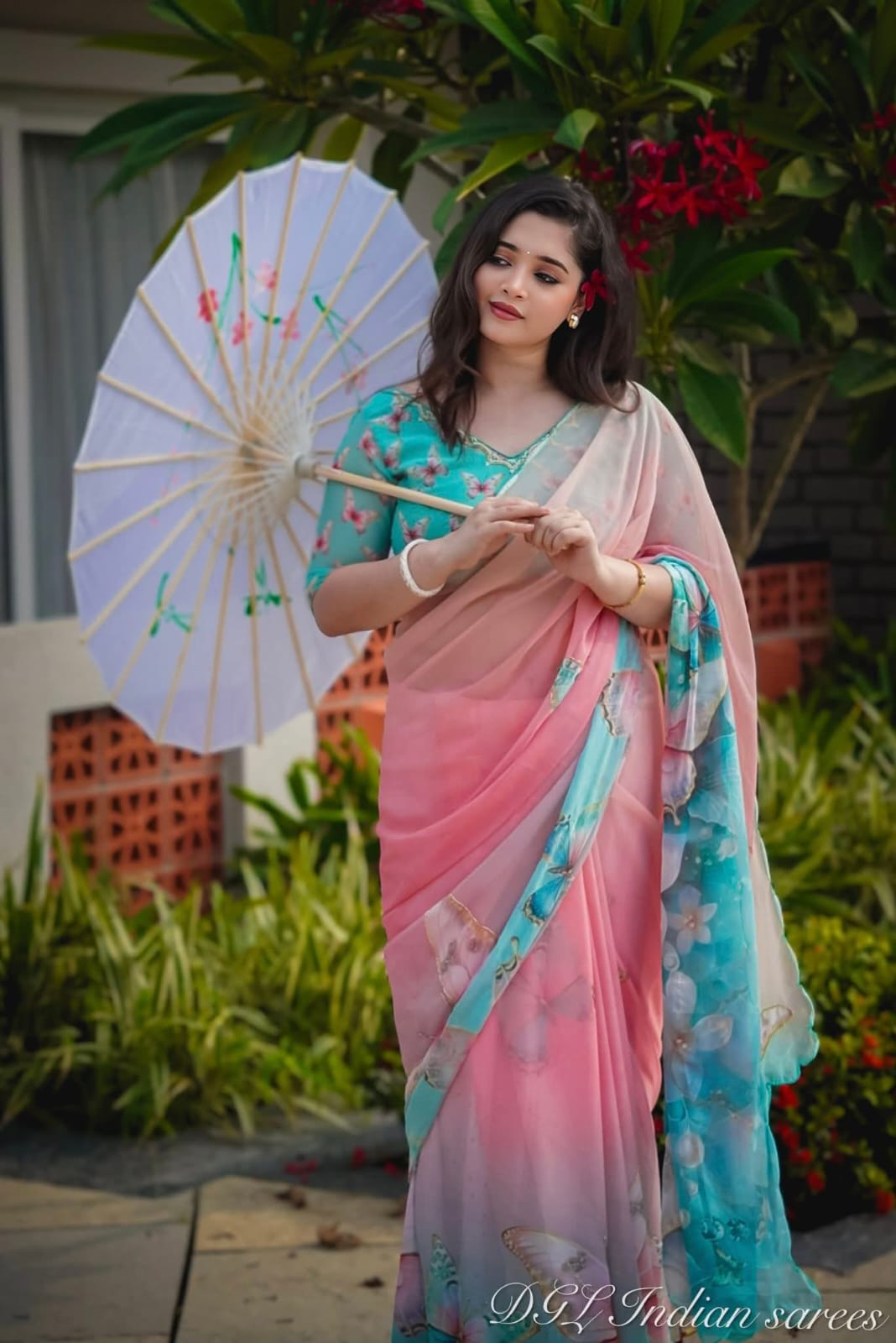 Digital Print sharee with blause pcs ছবি 3