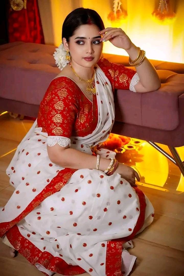Half Silk Sharee with Blouse Piece ছবি 3
