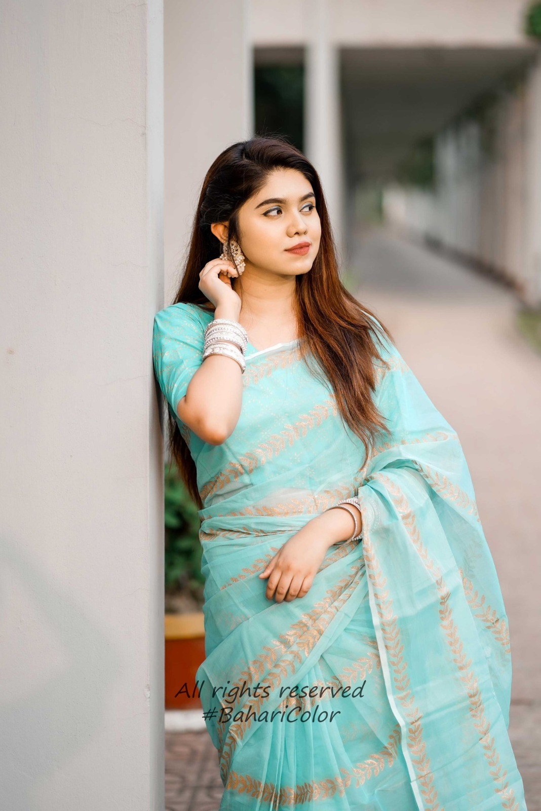 Block Print Sharee with Blouse Piece ছবি 12