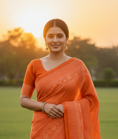 Cotton Sharee with Blouse Piece ছবি 4