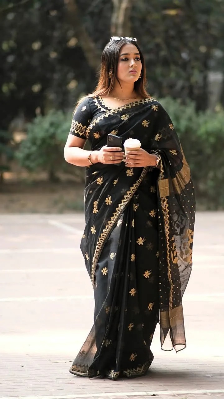 Afsan Print Sharee with Blouse Piece ছবি 7