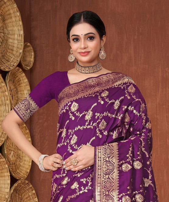 Japani Silk Skin Print Sharee with Blouse Piece ছবি 3