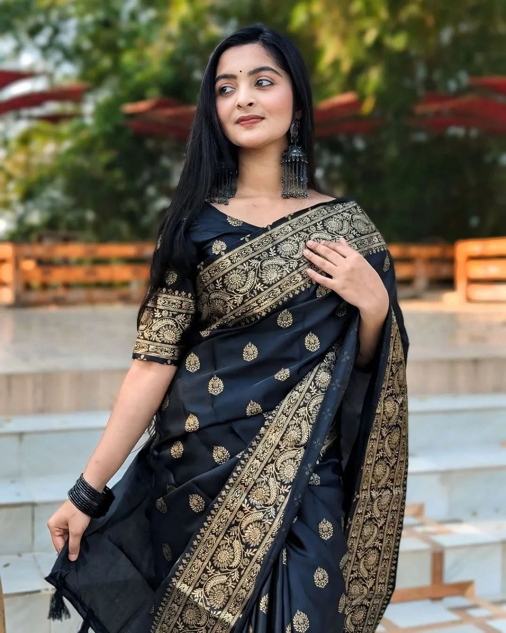 Japani Silk Skin Print Sharee with Blouse Piece ছবি 4