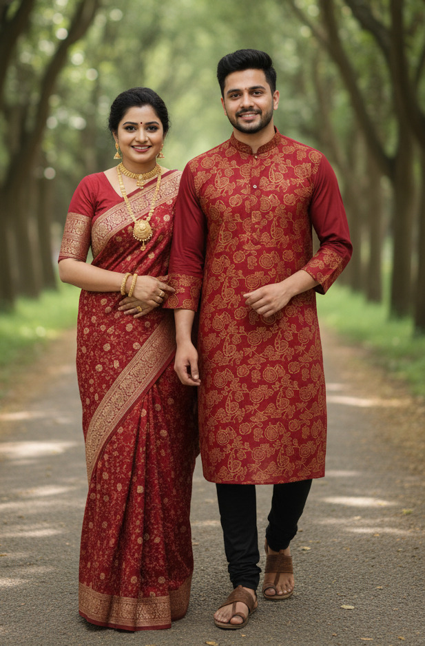 Sharee Panjabi Couple Dress ছবি 6