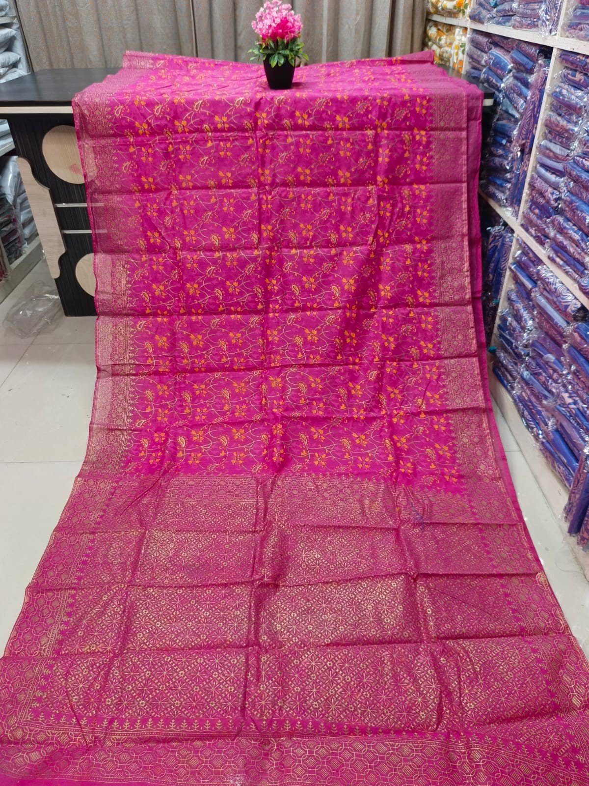 Half Silk Skin Print Sharee