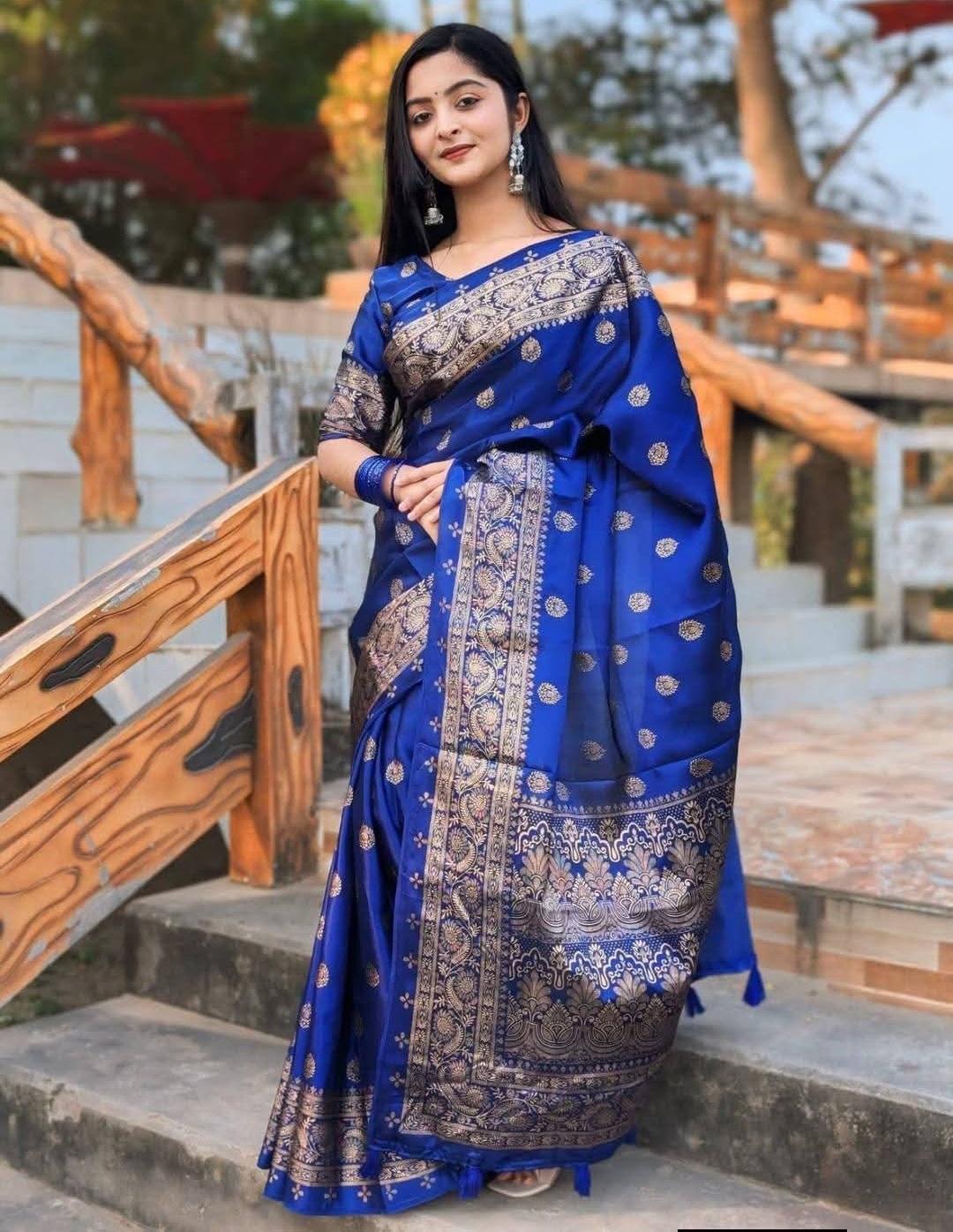 Japani Silk Sharee with Blouse Piece ছবি 6