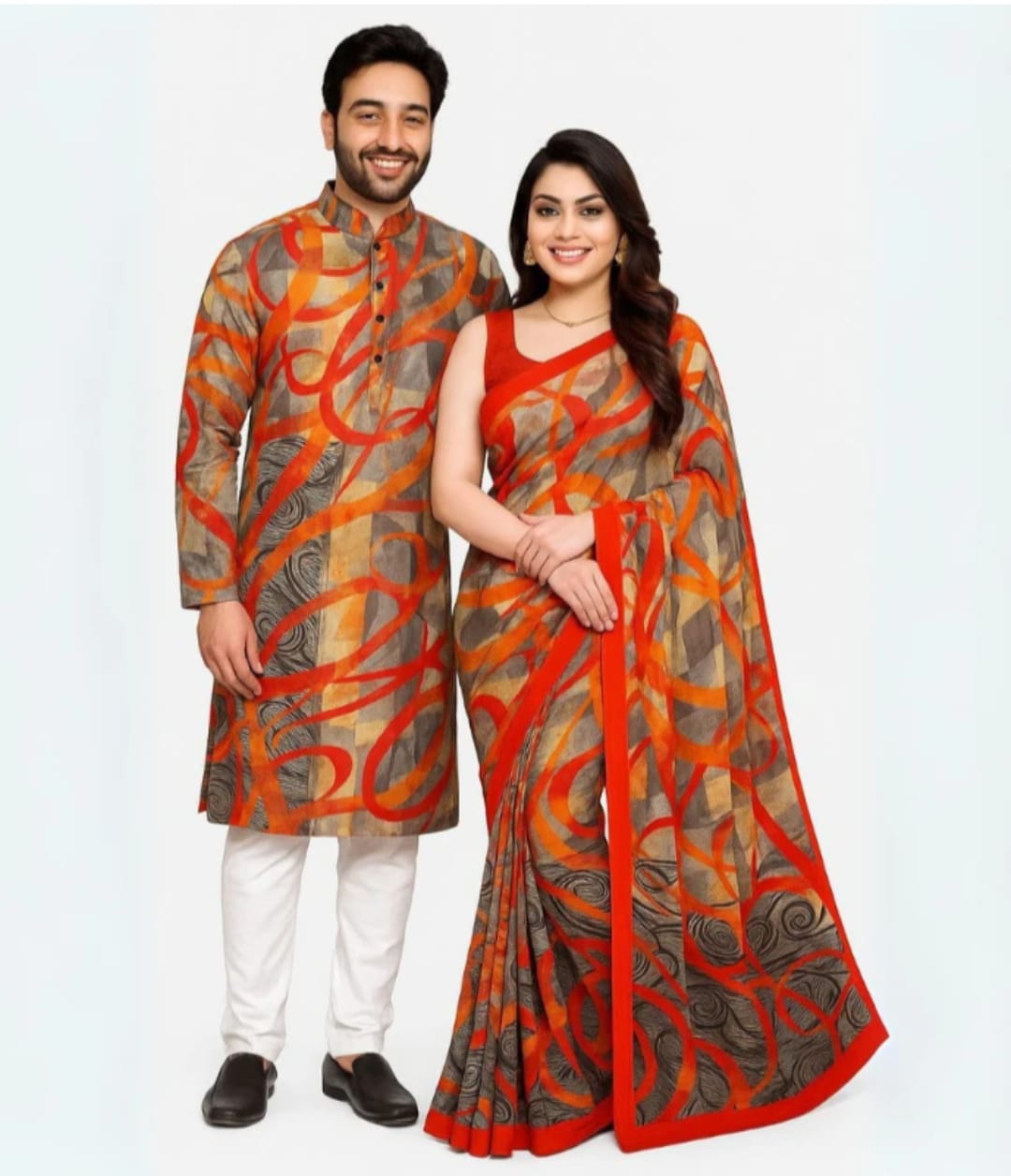 Eid Special Couple Sharee Panjabi Combo
