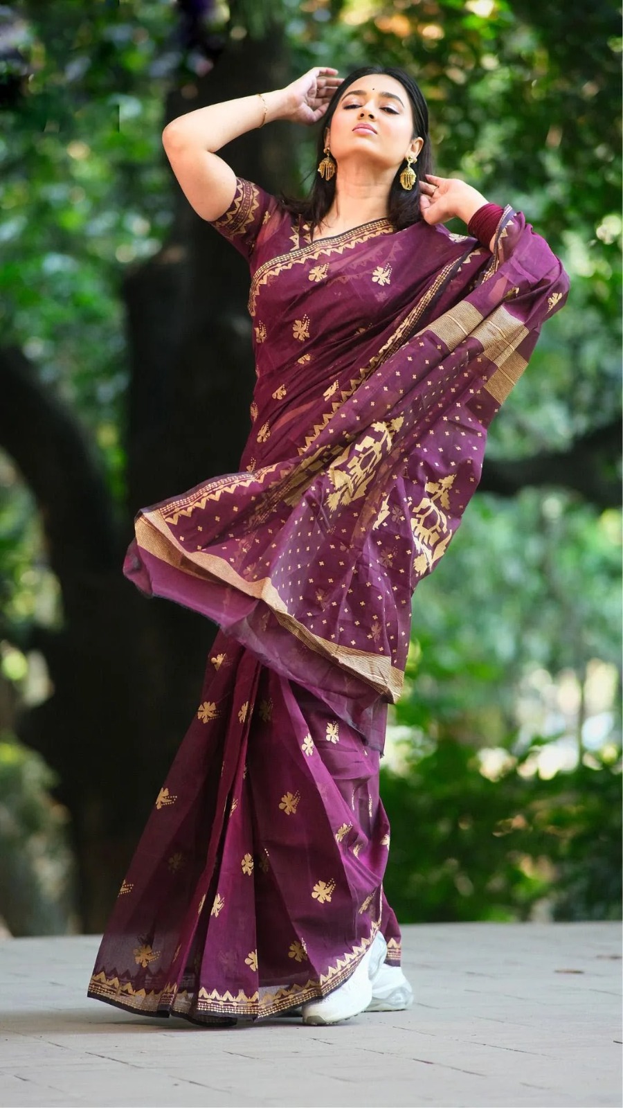 Afsan Print Sharee with Blouse Piece ছবি 20