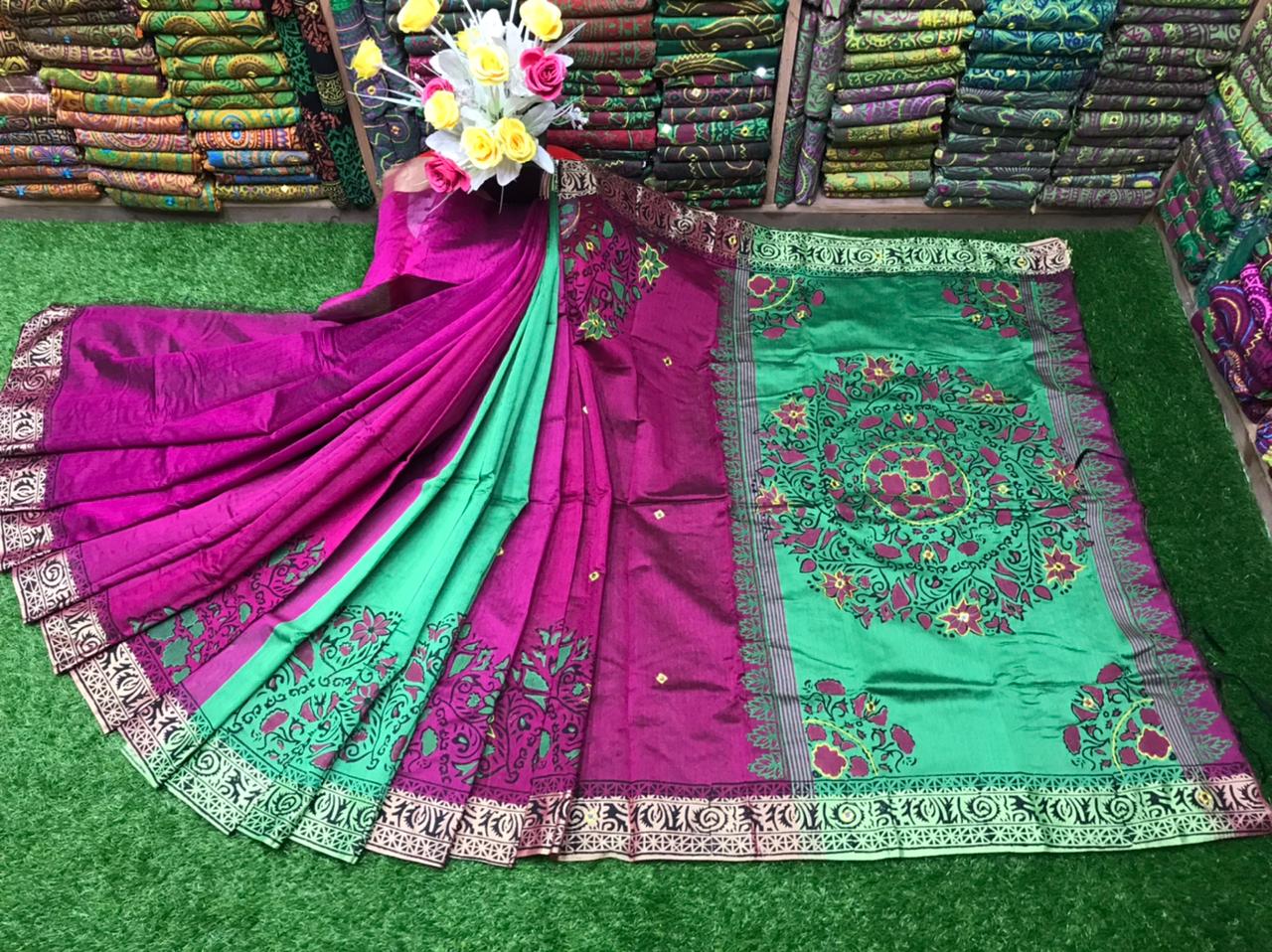 এমব্রয়ডাড়ী ধুপিয়ানসিল্ক শাড়ী ছবি 10