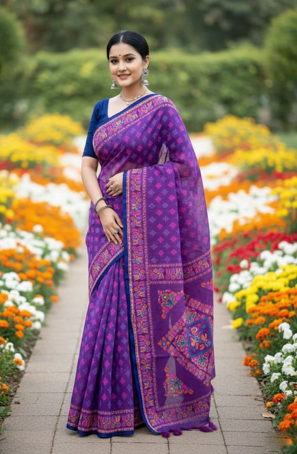 Premium Silk Boutique Skin Print Shari