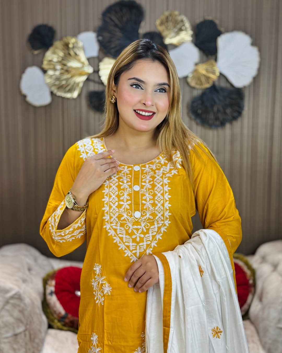 Embroidery Cotton Three Piece ছবি 17