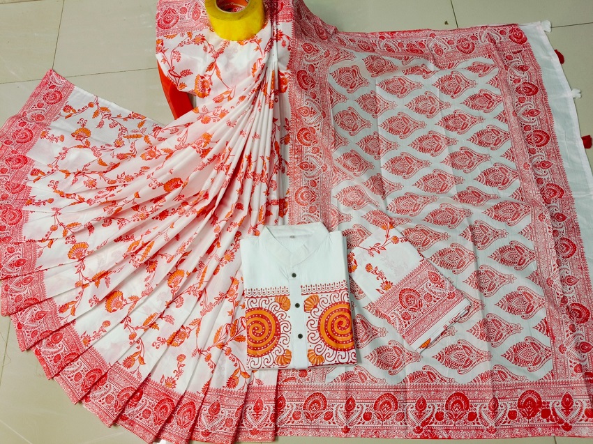Sharee Panjabi Couple with Blouse Piece ছবি 5