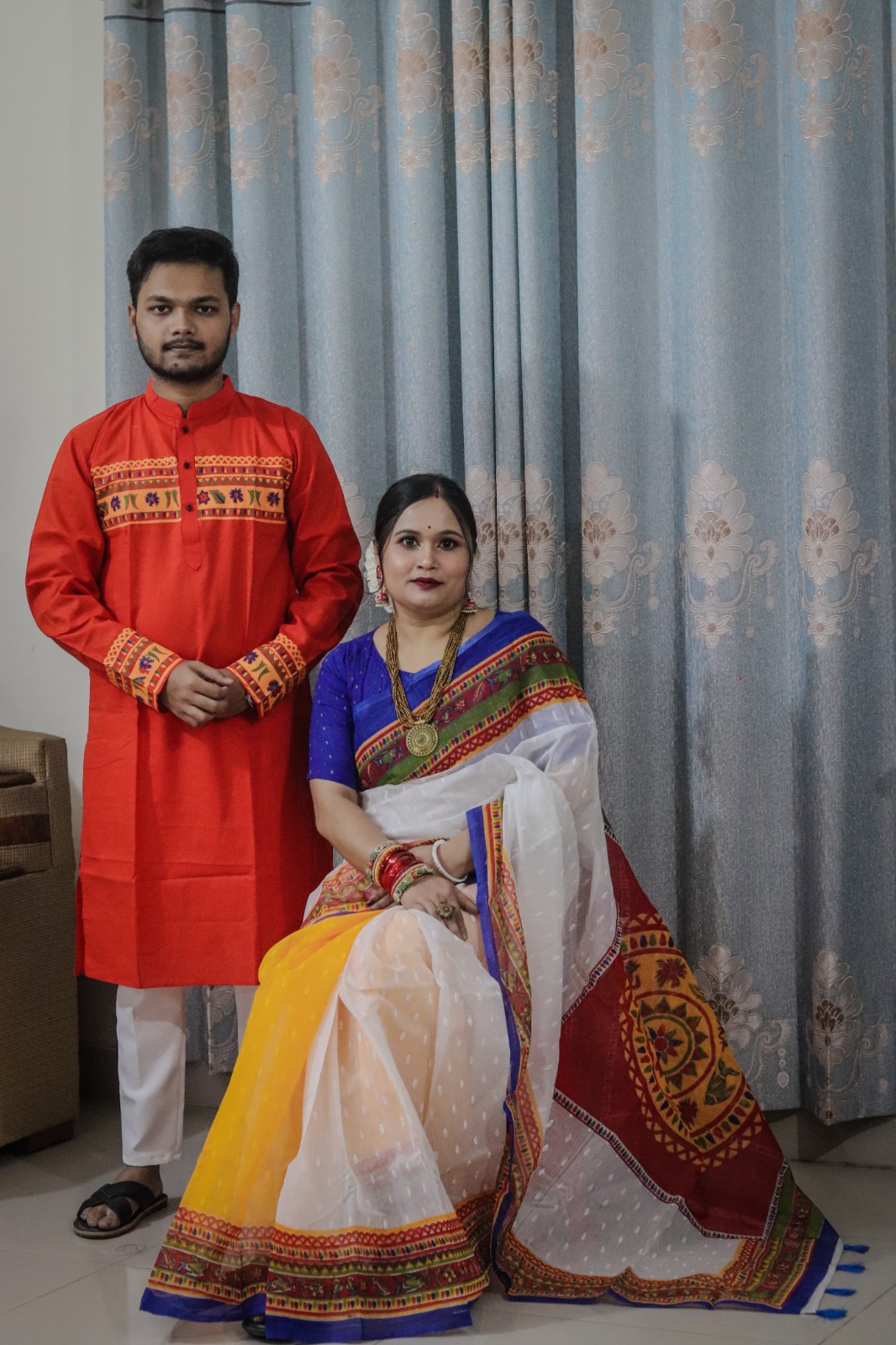 Sharee Panjabi Couple Set (No Blouse Piece) ছবি 13