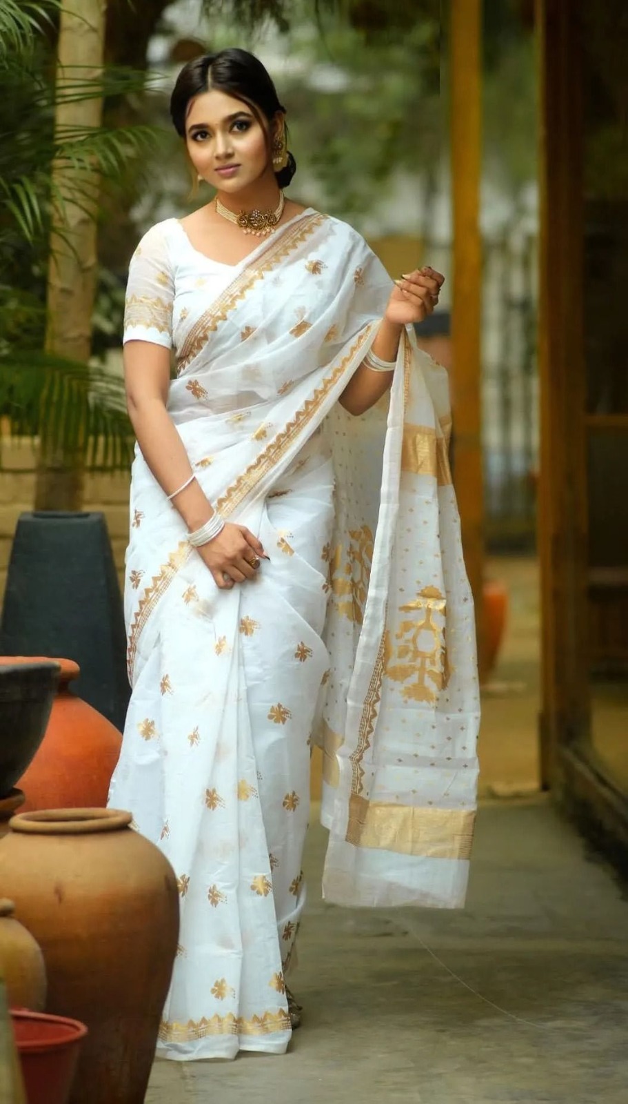 Afsan Print Sharee with Blouse Piece ছবি 12