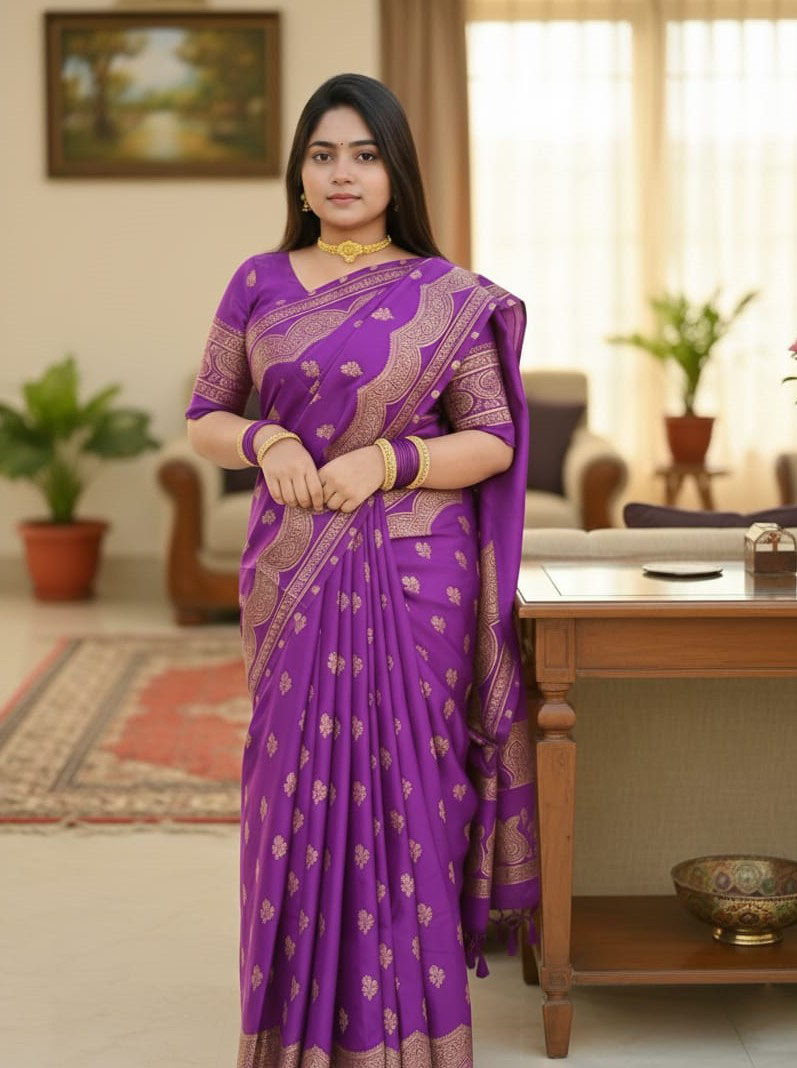 Japani Silk Skin Print Sharee with Blouse Piece ছবি 3