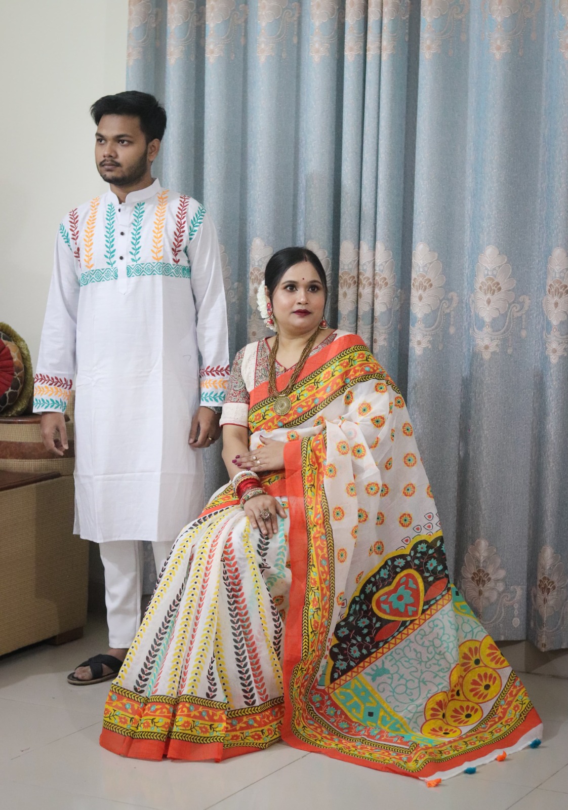 Sharee Panjabi Couple Set (No Blouse Piece) ছবি 14