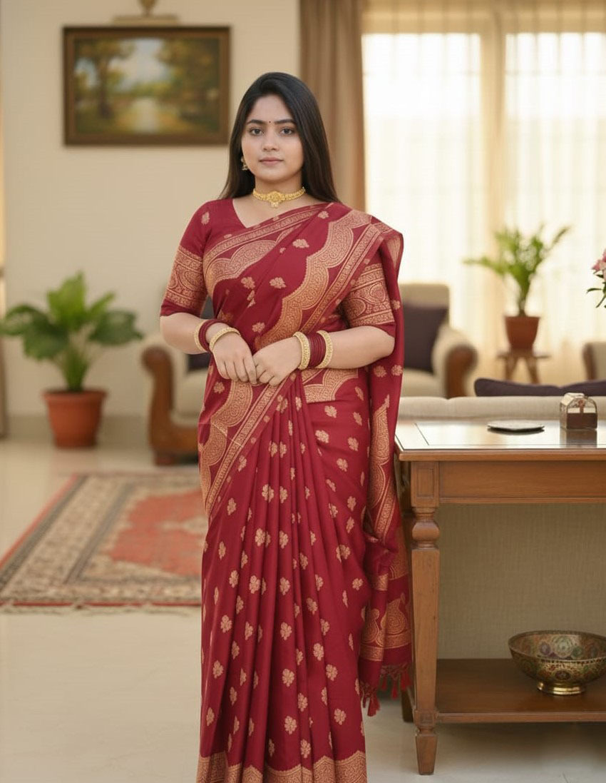 Japani Silk Skin Print Sharee with Blouse Piece ছবি 2