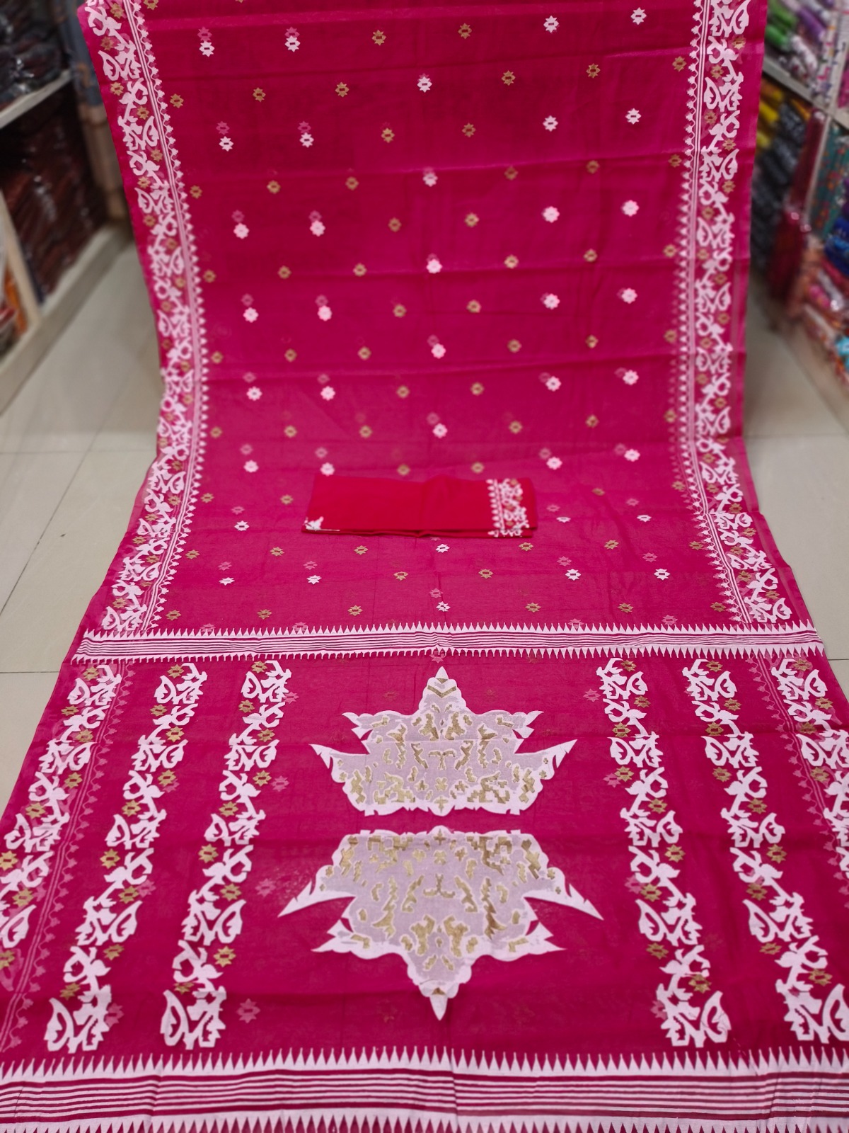 Half Silk Sharee with Blouse Piece ছবি 5