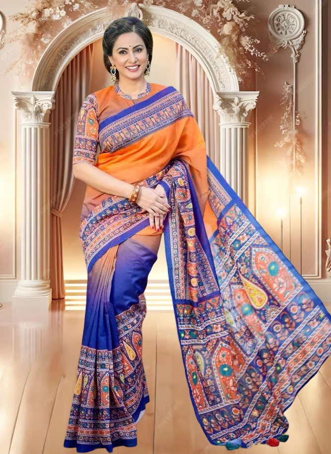 Digital Print Sharee with Blouse Piece ছবি 9