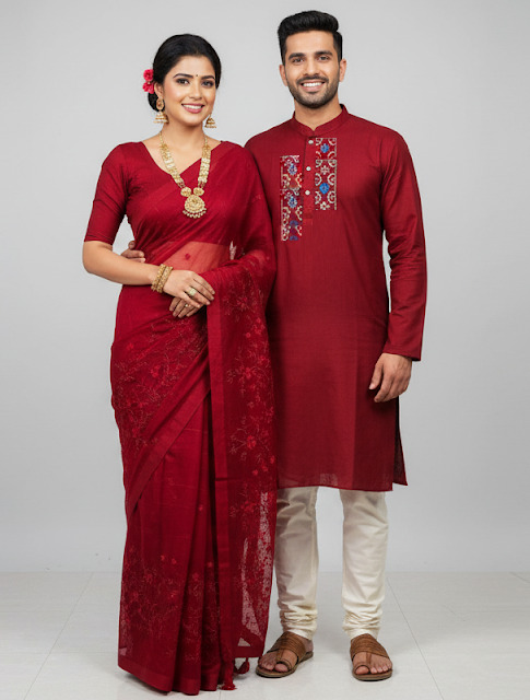 Premium Sharee Panjabi Couple Dress ছবি 3
