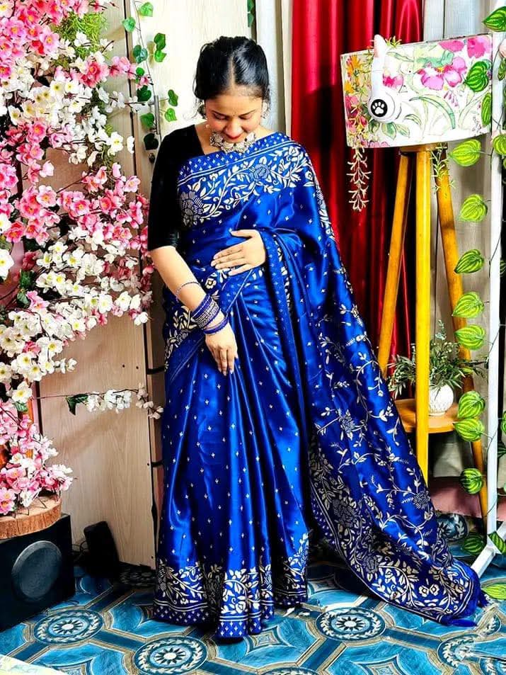 Japani Silk Skin Print Sharee with Blouse Piece ছবি 6