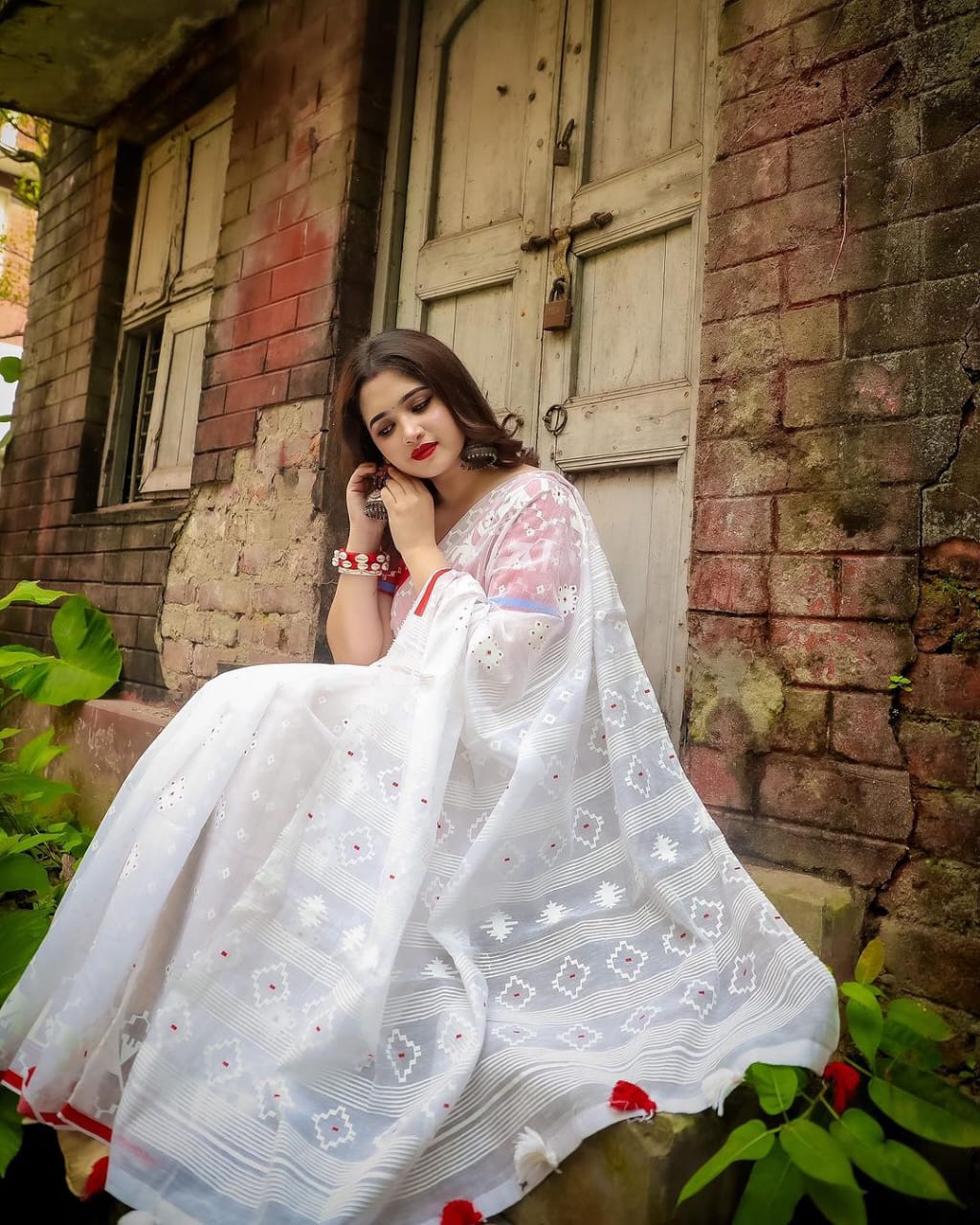 Half Silk Sharee with Blouse Piece ছবি 3