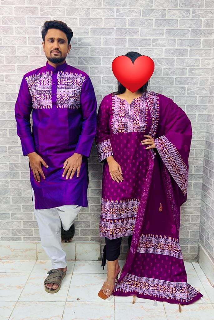 Two Piece and Panjabi Couple Set ছবি 5