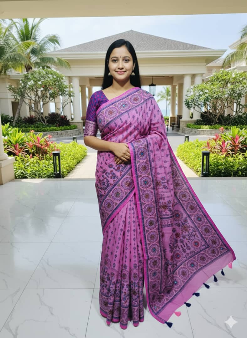 Premium Silk Boutique Skin Print Shari