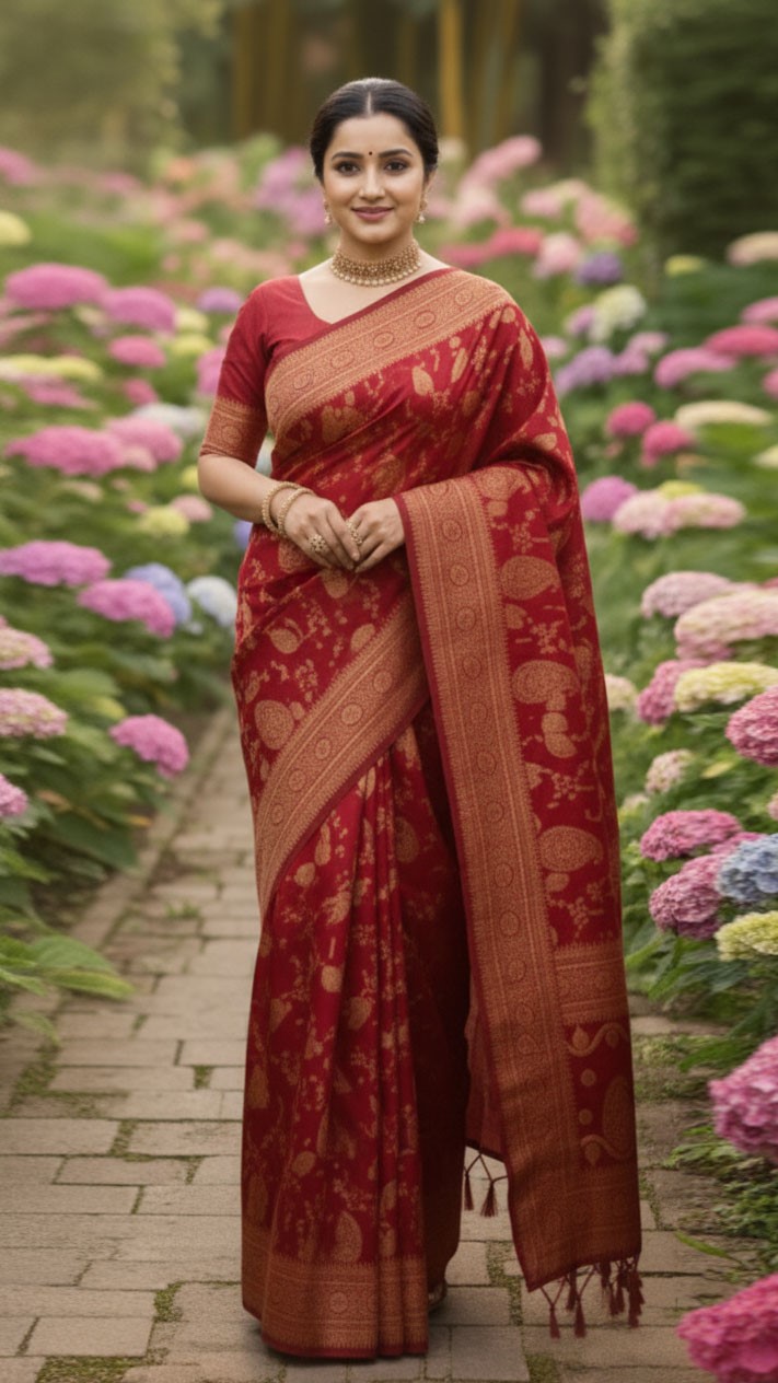 Japani Silk Sharee with Blouse Piece ছবি 17