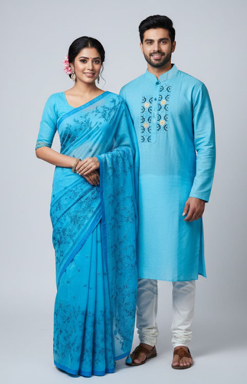 Premium Sharee Panjabi Couple Dress ছবি 15